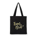 TEAM BRIDE BLACK CANVAS TOTE BAG - AyaZay Wedding Shoppe