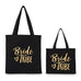 BRIDE TRIBE BLACK CANVAS TOTE BAG - AyaZay Wedding Shoppe