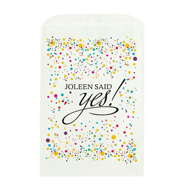 SHE SAID YES! PRINTED FLAT POCKET GOODIE BAG - AyaZay Wedding Shoppe