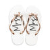 WOMEN'S WHITE & ROSE GOLD FLIP FLOPS WITH BOW - MRS