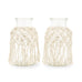 WOVEN MACRAME & GLASS FLOWER VASE (SET OF 4)